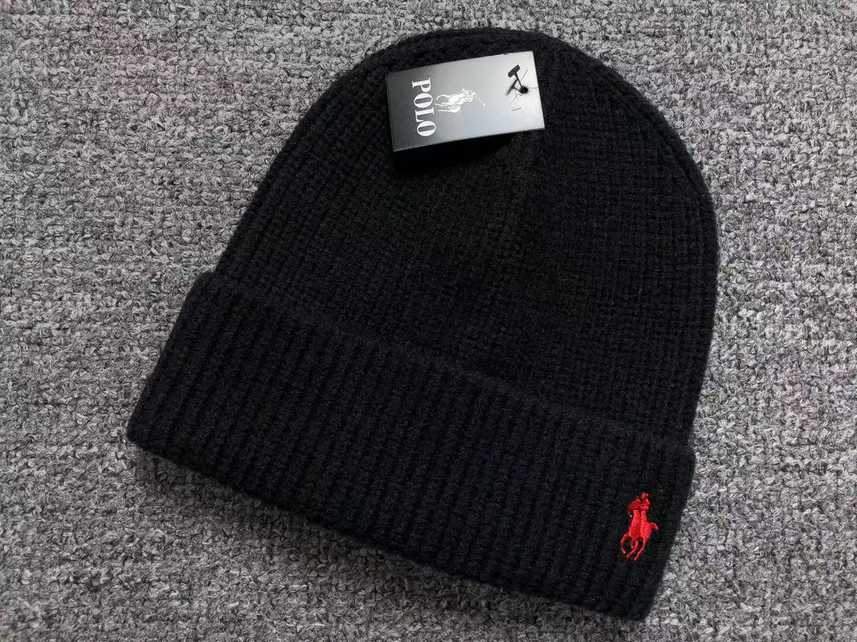 Ralph Lauren Beanie Black &amp; Red 2