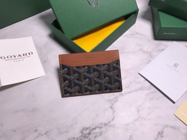 Portefeuille porte-cartes Goyard noir et marron 8