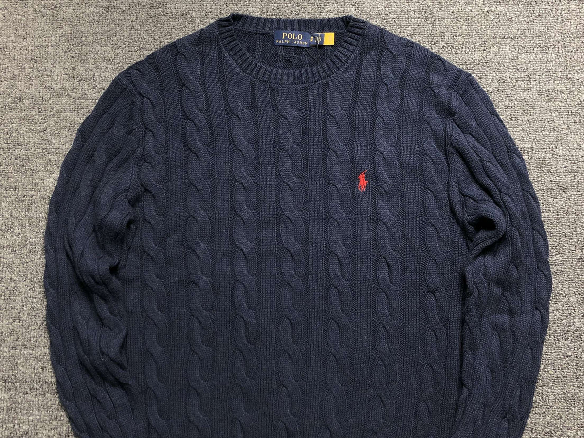 Pull tricoté Ralph Lauren bleu foncé 3