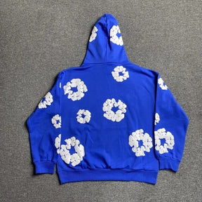 Sweat à capuche en denim bleu 6