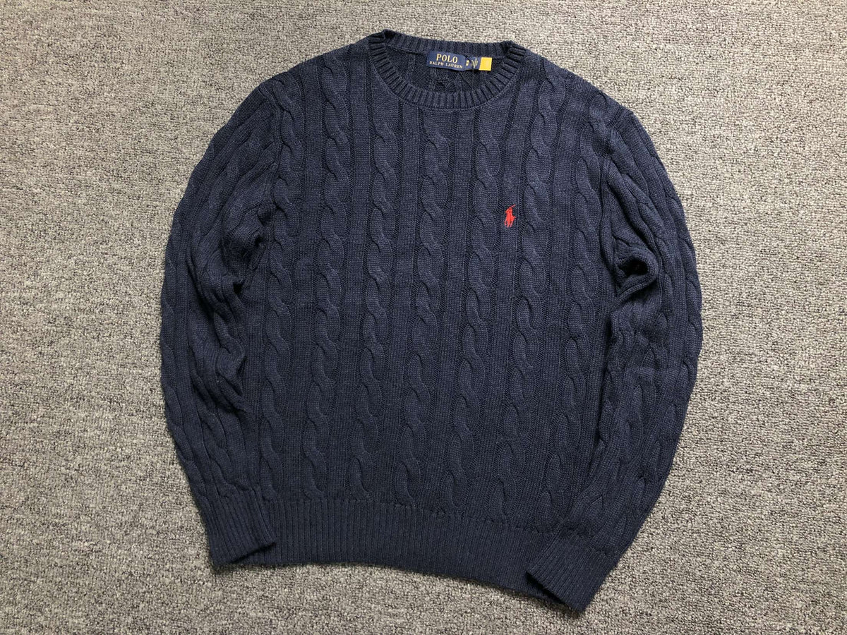 Pull tricoté Ralph Lauren bleu foncé 3