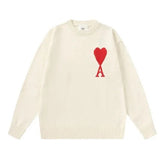 Ami Sweater Beige & Rot 3