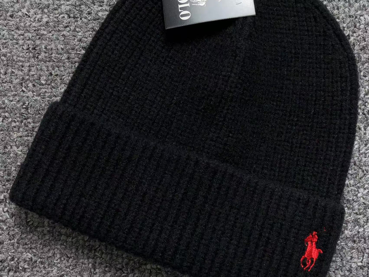 Ralph Lauren Beanie Black &amp; Red 2