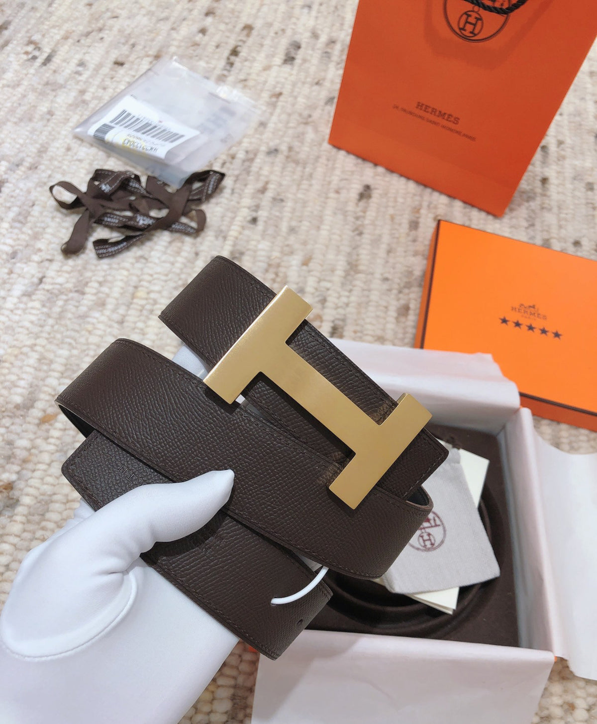 Hermés Belt Brown &amp; Gold 3